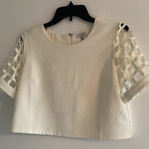 Cream midi top with caged sleeves
